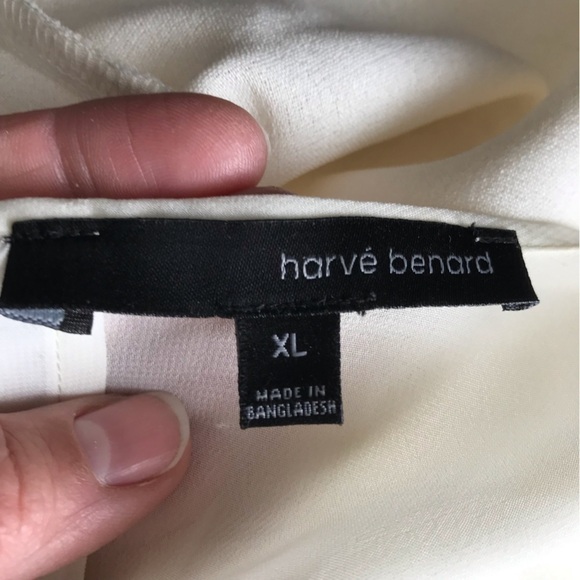 HARVE Benard cream blouse shirt with lace. Size XL. - Picture 5 of 7